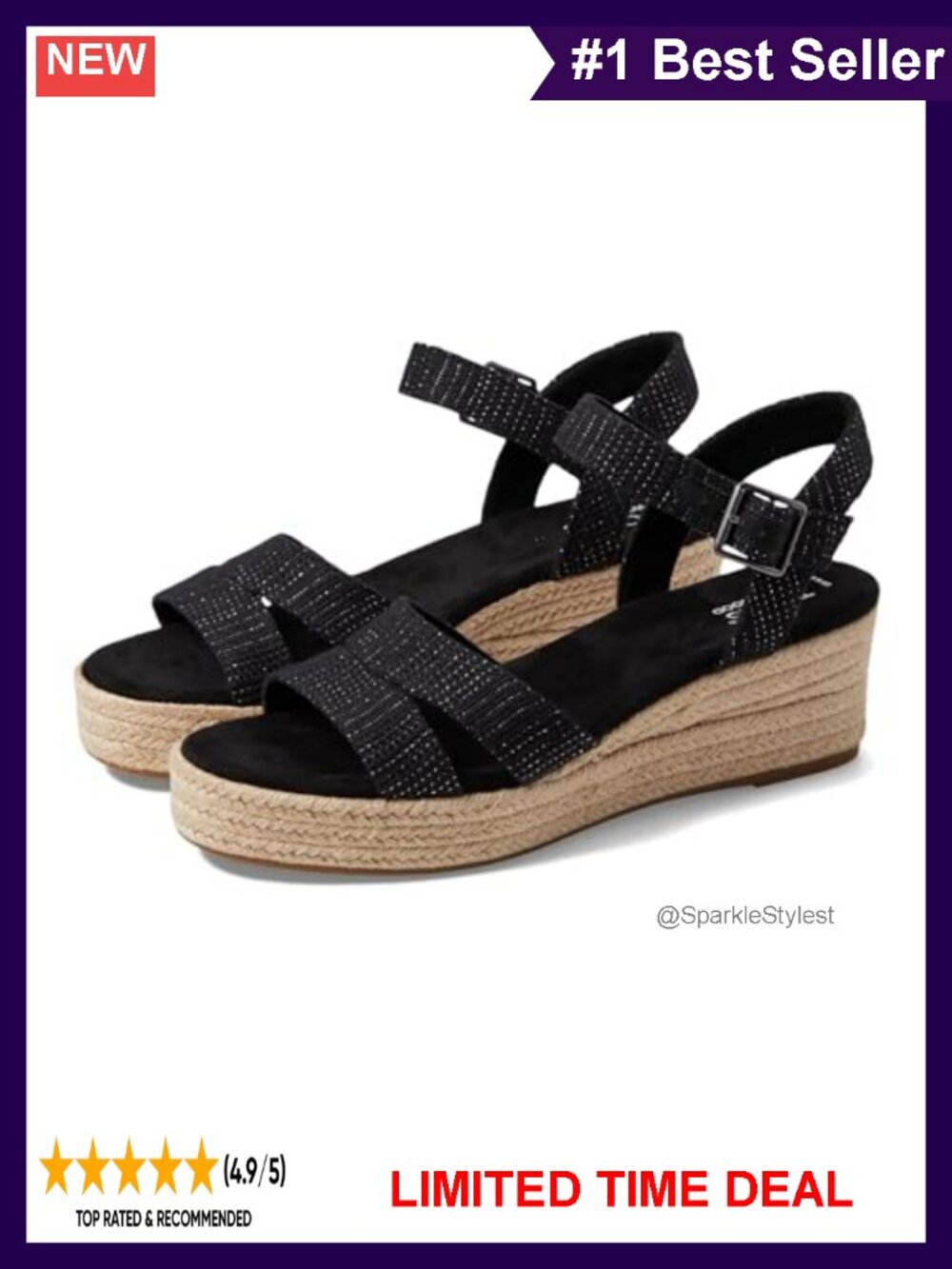 Platform Wedge Sandal with Ankle Strap & Cushioned Insole